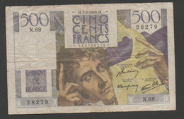 / FRANCE Billet 1945-1953 -  500 Francs Type ''Chateaubriand''  7-2-1946 /  H 28279 / N68 / Qualité TTB - 500 F 1945-1953 ''Chateaubriand''