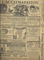 L'ACCLIMATATION - 4 Numéros De Juin 1927 + Flyer Promo. Elevage Agriculture Jardinage Chasse Pêche Sylviculure Gibier - Other & Unclassified