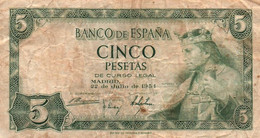 ESPAGNE 5 PESETAS 1954 - 5 Pesetas