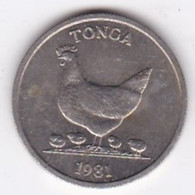 Tonga 5 Seniti 1981 FAO.  Taufa'ahau Tupou IV, Copper-nickel, KM# 68 - Tonga