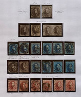 Belgique Lot De Classiques Sur Médaillons : Obliterations, Variétés, Couleurs...belle Qualité En Général TTB - 1849-1850 Medallions (3/5)