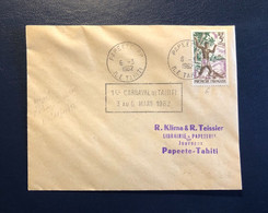 Lettre, Polynésie Française N°6 OBL PAPEETE (6.3.1962), Cachet Rectangulaire Noir 1er CARNAVAL..., TB - Covers & Documents