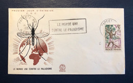 Lettre, Polynésie Française N°6 OBL PAPEETE (1964), Env. Illustrée, Cachet Rect. "LE MONDE CONTRE LE PALUDISME", TB - Covers & Documents