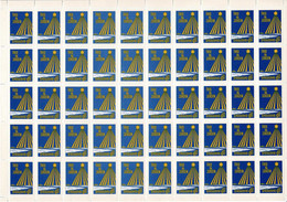 Denmark; Christmas Seals. Sydslesvig;  Full Sheet 1961 - "Fred På Jorden" = "Peace On Earth".   MNH(**), Not Folded. - Full Sheets & Multiples