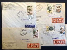 4 Lettres Par Avion Terrestre Et Hydravion R.A.I., 1x TAHITI- RAIATEA- BORA BORA, 3x TAHITI- TUAMOTU (1962) TB - Briefe U. Dokumente