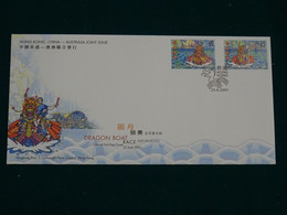 Hong Kong, China- Australia 2001 Joint Issue Dragon Boat FDC VF - Andere & Zonder Classificatie