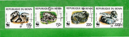 (19)  WWF. BENIN Faune REPTILES - SERPENT 1999 Série Complète Yvert N° 898 à 901. Oblitérés  Used - Usati