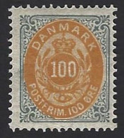 Danemark N°29B** 100 Ore Gris Bleu & Ocre Dentelé 14 X 13,5 Très Bon Centrage Fraicheur Postale Superbe ! - Neufs