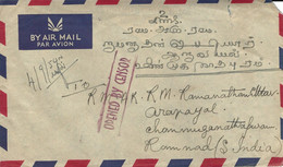 Malaysia 1954 Taiping Censored Cover - Federation Of Malaya