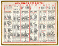 CALENDRIER GF 1961 - Sans Texte Et Sans Photo-image, édition Des P&T, Imprimeur Oberthur Rennes - Formato Grande : 1961-70