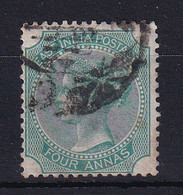 India: 1866/78   QV    SG69    4a     Green  [Die I]   Used - 1858-79 Kolonie Van De Kroon