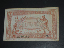 1 Franc - Trésorerie Aux Armées 1919 - V  **** EN ACHAT IMMEDIAT ****   Billet Recherché !!!! - 1917-1919 Armeekasse