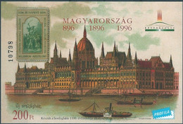 C1714 Hungary Building Parliament Stamp-on-Stamp Transport Shipping Celebration Millennium Memorial Sheet - Commemorative Sheets