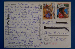 N10 POLYNESIE BELLE CARTE 1987  BORA BORA  POUR LE VESINET FRANCE + AFFRANCHISSEMENT PLAISANT - Covers & Documents