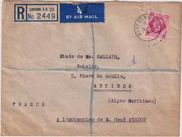 ANGLETERRE-LR BY AIR MAIL-TP OB- CAD BURY ST.B.O.E.C.3-du 9/7/1947 Pour La France - Unclassified