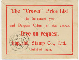 INDIA 1928 GV One Anna Brown Superb Stamped To Order Postal Stationery Envelope The Imperial Stamp Co., Ltd. - 1911-35 King George V