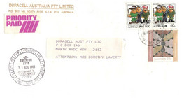 (LL 27) Australia - Priority Paid Covers (2 ) With Living Together Stamps (and Others) 1988 - Other & Unclassified