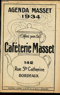 AGENDA MASSET 1934 - OFFERT PAR LA CAFETERIE MASSET - COLLECTIF - 1934 - Agendas Vierges