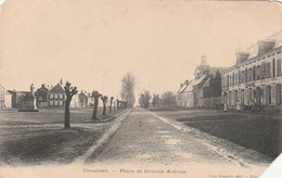 Rare Cpa Chaulnes Place Et Grande Avenue - Chaulnes