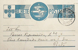 1936 Inteiro Postal Tipo «Tudo Pela Nação» De 25 C. Azul Enviado De Amarante Para O Porto - Enteros Postales