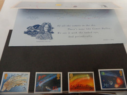 Planche Ref 168 De 4 Timbres Halley's Comet Royal Mail Mint Stamps 1986 - Collections