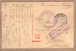 DANEMARK , ALLEMAGNE - KRIEGSGEFANGENENSENDUNG - CARTE D'ODENSE , ÎLE FIONIE , POUR GIESSEN , CENSURE - 1915 - Covers & Documents