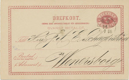 SCHWEDEN 1884 Sex Öre Dunkellila GA-Postkarte-Frageteil N. Wenersborg Bahnpost - 1872-1891 Ringtyp