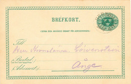 SCHWEDEN 1889, "HERNÖSAND" (HÄRNÖSAND) K1 Klar A. 5 (FEM) Öre Grün GA-Postkarte - 1872-1891 Ringtyp