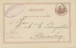 SWEDEN RAILWAY TPO 1883, Sex Öre Pale Purple Postcard TPO "PKXP. No. 41" - 1872-1891 Ringtyp