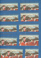Denmark 10 Full Christmas Sheet 1993. Kalundborg Museum.Santa,Animals,Cat,Dog,Horse. Mnh. - Hojas Completas