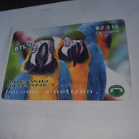 Belize-(BZ-BLT-PRE-0018)-(8)-PARRTOS-(bz$10)-(4852308168)-used Card+1card Prepiad/gift Free - Belize