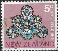 NEW ZEALAND 1974 Christmas -  5c - The Angel Window (stained Glass Window, Old St Pauls Church, Wellington) FU - Used Stamps