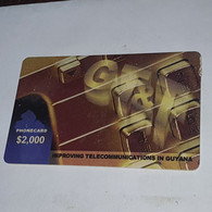 Guyana-(GY-GTT-0003A)improving Telecommunications-(1)($2.000)(6108-2378-0918)-used Card+1card Prepiad/gift Free - Guyane