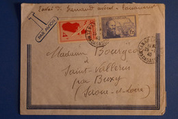 N19 MADAGASCAR BELLE LETTRE 1940 PAR AVION TANANARIVE POUR BUXY FRANCE + AFFRANCH PLAISANT - Briefe U. Dokumente
