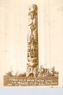 Carte Photo Cpa Amérique > Canada > Colombie Britannique >Prince Rupert  Totem Indien - Prince Rupert