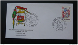 Lettre Cover Championnat De France Ornithologie Nantes 1980 - Afstempelingen & Vlagstempels