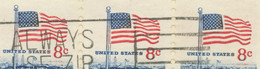 USA 1972 8 C Flag And White House Strip Of Three Superb Air Mail Cover VARIETIES - Lettres & Documents