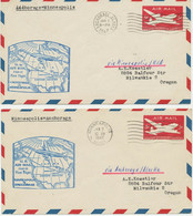 USA 1947 Zwei Selt. Kab.-Nachkriegs-Erstflüge Mit FAM 28 Von Und Nach ALASKA - 2c. 1941-1960 Lettres