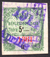 TRAM TRAMWAY - PASS / TICKET STAMP Budapest Public Transport Co. - TAX / Revenue Label Vignette 1914 HUNGARY - Revenue Stamps