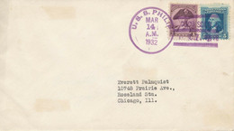 USA 1932 Schiffspostbeleg M Violett. Schiffspost-Stpl. U.S.S. PHILIP - COCO SOLO - Canal Zone