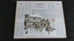 Almanach Des Postes Et Télégraphes 1911 - Le Relai De Poste - Angleterre 1830   - Bon état Complet - Calendrier - Grand Format : 1901-20