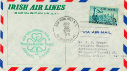 USA 1958 Kab.-Erstflug New York - Dublin Mit Irish Air Lines Nur Wenige Geflogen - 2c. 1941-1960 Lettres