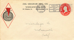 USA 1912 Washington 2C Rot Herrl. Kab.-Privat-GU JAS.GRAHAM MFG. Co. - WEDGEWOOD - 1901-20