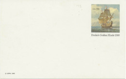 USA 1980 19 C Drake‘s Golden Hinde 1580 U/M (never Hinged) Postal Stationery Pc - 1961-80