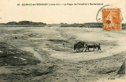 Quimiac En Mesquer * Ramassage Du Goemon , Goemonier * La Plage De L'anséria à Marée Basse * Pêche * Attelage Boeufs - Mesquer Quimiac