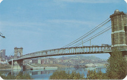 USA 1950/60 Superb Mint Coloured Pc „Suspension Bridge, CINCINNATI, Ohio (1867)" - Cincinnati