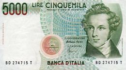 ITALIA 5000 LIRE 1985  P-111c  XF - 5.000 Lire