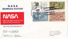 1985 USA  Space Shuttle Discovery STS-51G Mission And NASA Bermuda Station  Commemorative Cover - Amérique Du Nord