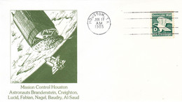 1985 USA  Space Shuttle Discovery STS-51G Mission And Mission Control Houston Commemorative Cover - Nordamerika