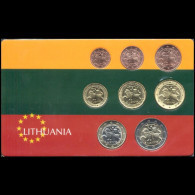 LITHUANIA 2015 LIETUVA COMPLETE EURO COINS SET UNC IN CASE - Lituania